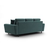 Cosmopolitan Design Modrozelena žametna raztegljiva sedežna garnitura s prostorom za shranjevanje 235 cm Kyoto – | Shoptok.si
