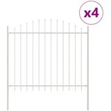  Vrtna ograja s kupolastim vrhom Bela 6,8x1,5 m Jeklo, (22015256) | Shoptok.si