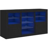 Maison Chic Komoda - Predalnik z LED lučkami črna 123x37x67 cm, (21717515) Cene