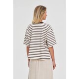 Marisse Brown Striped Oversize T-Shirt | shoptok.hr