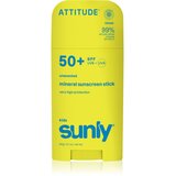 Attitude Sunly Kids Mineral Sunscreen Stick SPF 50+ mineralna zaščitna krema za obraz in telo v paličici za otroke 60 g Cene