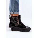 Boto High Top Women's Sneakers on Chunky Platform Black Wonise | shoptok.hr