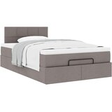  Otomanski okvir kreveta s madraca smeđesivi 120x200cm tkanine | shoptok.hr