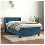  Box spring postelja z vzmetnico temno modra 100x200 cm žamet | Shoptok.si