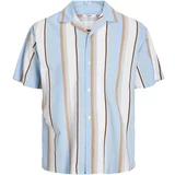 Jack & Jones Košulja 'PALMA RESORT' svijetloplava / smeđa / brokat / bijela