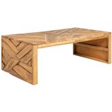 The Living Store Klubska mizica erodirana trdna tikovina 110x35x38 cm - Klubska Mizica, (21573026) Cene