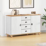 vidaXL Sideboard 'ASKIM' bijeli 133.5x40x79 cm čvrsto drvo bor | shoptok.hr