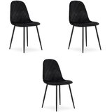  Set od 3 ASTI stolca – crni baršun | shoptok.hr