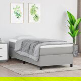 Maison Chic Posteljni okvir - Enojna postelja - Postelja za odrasle brez vzmetnice svetlo siv 100x200 cm blago-J7479, (21760295) | Shoptok.si