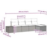 vidaXL 5-delni vrtni kavč komplet z blazinami bež poli ratan | Shoptok.si
