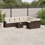 vidaXL 10-dijelni set vrtnih sofa od poliratana s jastucima smeđi | shoptok.hr