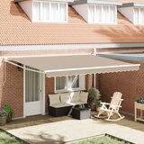 vidaXL Ročna Retraktibilna Tenda Bež 450x300 cm, Zamenjava tenda za okvir 4,5x3 m Bež Cene
