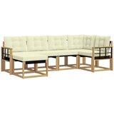 vidaXL Zunanja garnitura za sedenje z blazino 6 pcs Bela in krem, (5000280833) | Shoptok.si