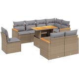  9-dijelni set vrtnih sofa s jastucima bež od poliratana | shoptok.hr