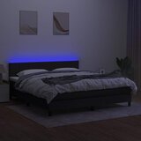  box spring s madracem LED crni 160x200 cm od tkanine | shoptok.hr