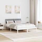  Okvir kreveta s uzglavljem Bijela i svijetlosiva 140 x 190 cm | shoptok.hr