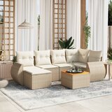 vidaXL 7-dijelni set vrtnih sofa od poliratana s jastucima bež | shoptok.hr