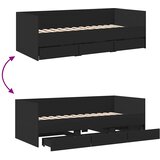  Dnevni krevet s ladicama bez madraca crni 90x200 cm | shoptok.hr