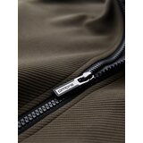 Ombre Men's BIKER jacket in structured fabric - dark olive green | Shoptok.si