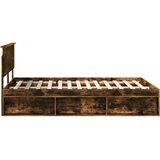 Krevetna konstrukcija s uzglavljem Dimljeni hrast 140 x 190 cm | shoptok.hr