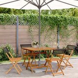 The Living Store Vrtna jedilna garnitura 5-delna črn poli ratan in trden les - Vrtna Jedilna Garnitura, (21460732) | Shoptok.si