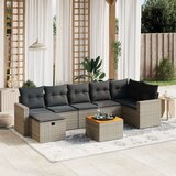  8-dijelni set vrtnih sofa od poliratana s jastucima sivi | shoptok.hr