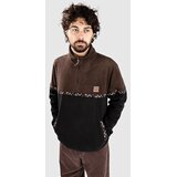 Iriedaily Monte Noe Troyer Half-Zip Pulover iz flisa dark coffee Cene