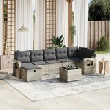 Maison Chic Seti vrtnega pohištva - Vrtna garnitura - Vrtni pohištvo set 8-delna z blazinami sv. siv poli ratan, (21800095) | Shoptok.si