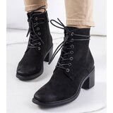 Gemre Black suede lace-up ankle boots Sanlow Cene