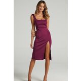 Madmext Purple Strap Slit Detailed Midi Dress | Shoptok.si