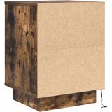  Noćni ormarić s LED svjetlima boja dimljenog hrasta 38x34x50 cm | shoptok.hr
