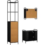  Set ormarića za kupaonicu 3 kom. Crni hrast 40 x 36 x 200 5 cm - Crni hrast Ormar s umivaonikom (2 vrata) + viseći ormar | shoptok.hr