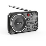 Akai radio prijenosni FM, BT, baterija, LED, REC, MicorSD, USB, crni APR-500BK | shoptok.hr