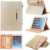 NIKCORP Etui za iPad Air / Air 2 / Pro 9.7", zaščitni ovitek s poklopcem in funkcijo stojala, zlat z bleščicami in žepom za kartice, (5000139287) Cene
