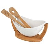 Altom design zdjela za salatu s podlogom i žlicama od bambusa 32 x 15 x16 cm | shoptok.hr
