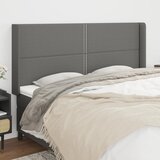  Uzglavlje s ušima tamnosivo 183x16x118/128 cm od tkanine | shoptok.hr