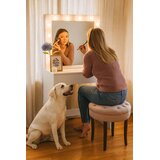 Bijeli toaletni stolić za šminkanje s rasvjetom, dimenzija 80 × 40 × 140 cm | shoptok.hr