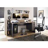 Livetastic GAMING MIZA leseni material siva, barve hrasta | Shoptok.si