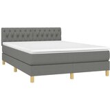  Krevet box spring s madracem LED tamnosivi 140x200 cm tkanina | shoptok.hr