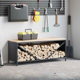  Stalak za drva za ogrjev s drvenim vrhom 100,5x35,5x40 cm | shoptok.hr