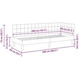 vidaXL Kotna postelja z vzglavjem Svetlo siva 80 x 200 cm Žamet | Shoptok.si