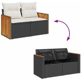  9-dijelni set vrtnih sofa s jastucima crni od poliratana bagrem | shoptok.hr