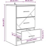vidaXL Nočna omarica s predalom Bela z visokim sijajem 38 x 38 x 66 cm | Shoptok.si