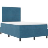 Box Spring Krevet s Madracem Tamno Plave Boje 120x200 cm Baršun | shoptok.hr
