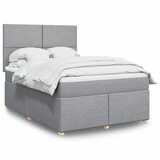 vidaXL Box spring postelja z vzmetnico svetlo siva 160x200 cm žamet | Shoptok.si