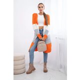 Kesi Cardigan Sweater on Straps Orange+Ecru | shoptok.hr