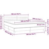  Krevet box spring s madracem LED crni 180x200 cm od tkanine | shoptok.hr