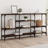 Maison Chic konzolna miza - miza ob steni dimljen hrast 160x29x80 cm inženirski les, (21785843) | Shoptok.si