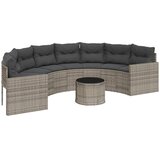  Vrtna sofa sa stolom i jastucima polukružna siva od poliratana | Eponuda.com
