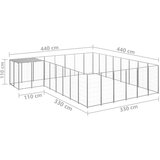  Kavez za pse srebrni 15,73 m² čelični | shoptok.hr